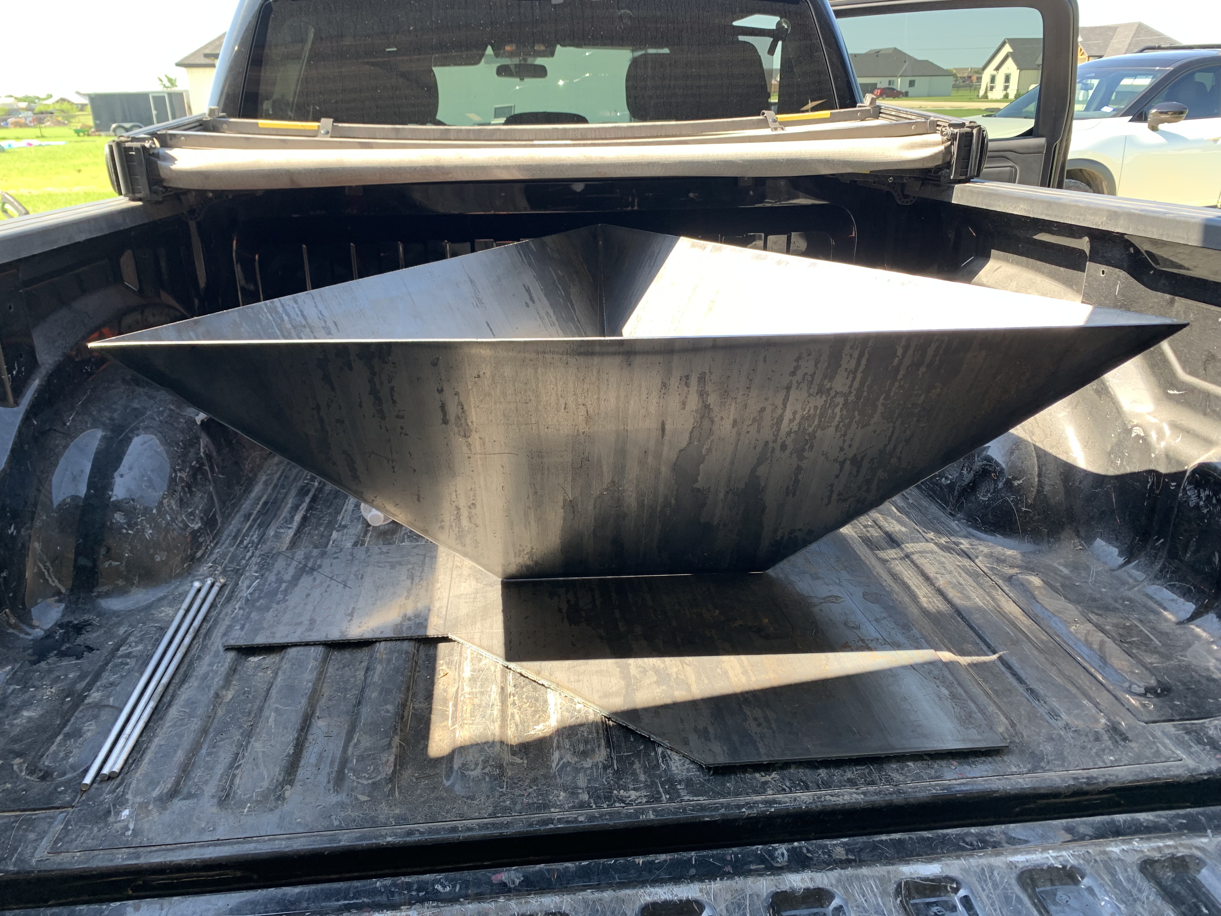 Custom triangular steel planters